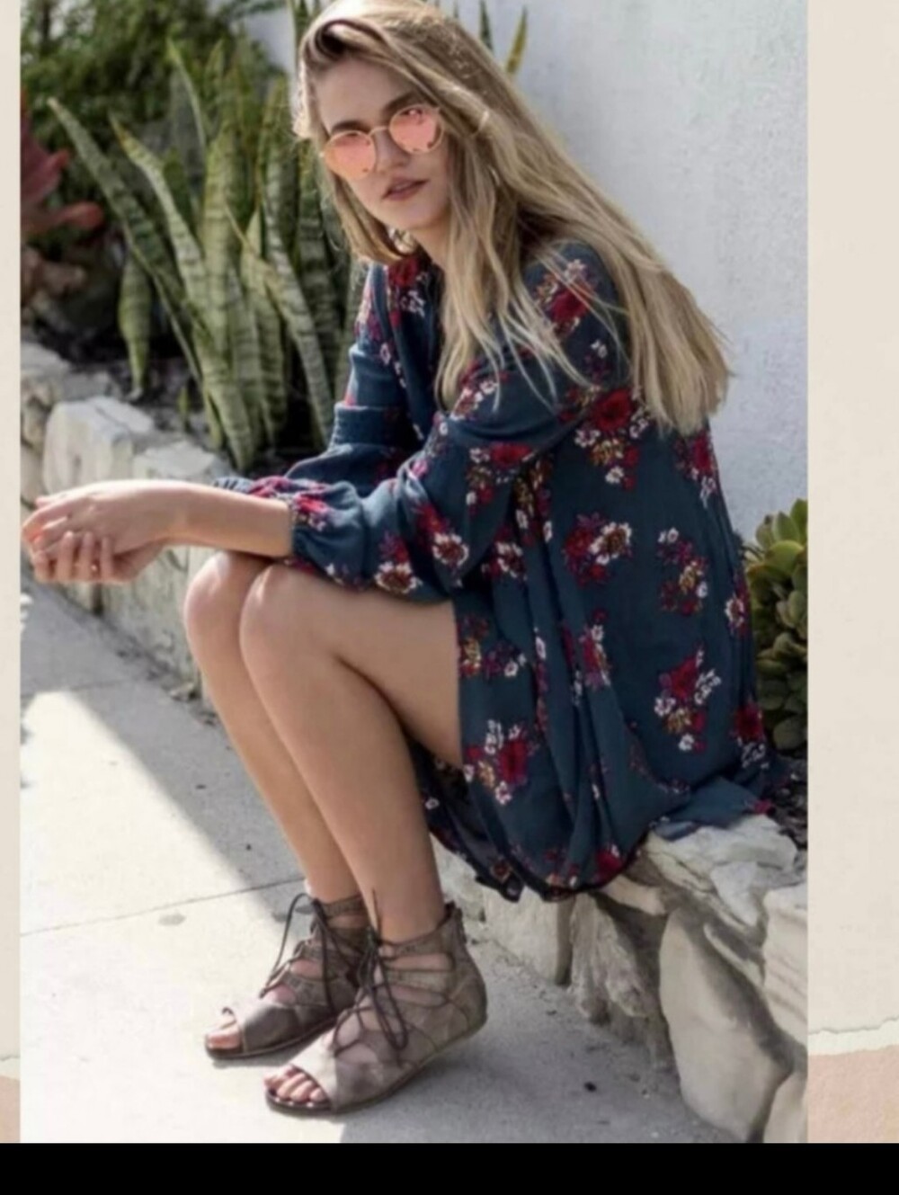Free People  Electric Orchard Tunic Mini Trapeze Swing Teal Dress S Whimsigoth